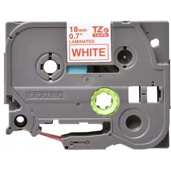 Πλαστικοποιημένη ταινία Brother TZe242 18 mm κόκκινο σε λευκό