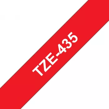 Ταινία ετικετών Brother TZE-435 λευκό σε κόκκινο