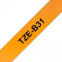 Ταινία ετικετών Brother TZe TZEB31 12mm μαύρο σε φθορίζον πορτοκαλί