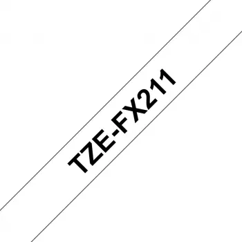 Πλαστικοποιημένη ταινία Brother TZEFX211 μαύρο σε λευκό 6 mm
