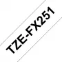 Ταινία πλαστικοποίησης Brother TZEFX251 μαύρο σε λευκό 2,4 cm