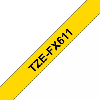 Ταινία ετικετών Brother TZE-FX611 μαύρο σε κίτρινο