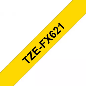 Ταινία ετικετών Brother TZE-FX621 μαύρο σε κίτρινο