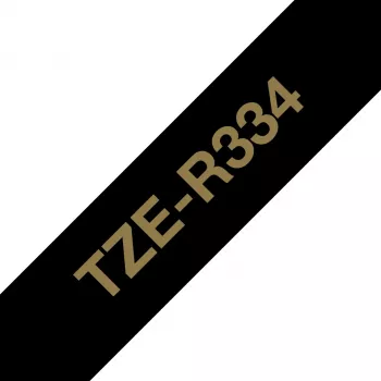 Ταινία ετικετών Brother TZE-R334 χρυσό σε μαύρο