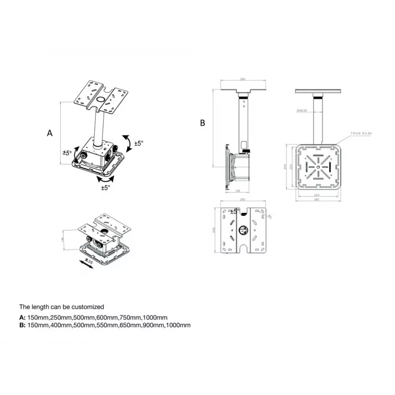 Multibrackets M βάση προβολέα Pro HD, 40 kg, λευκή