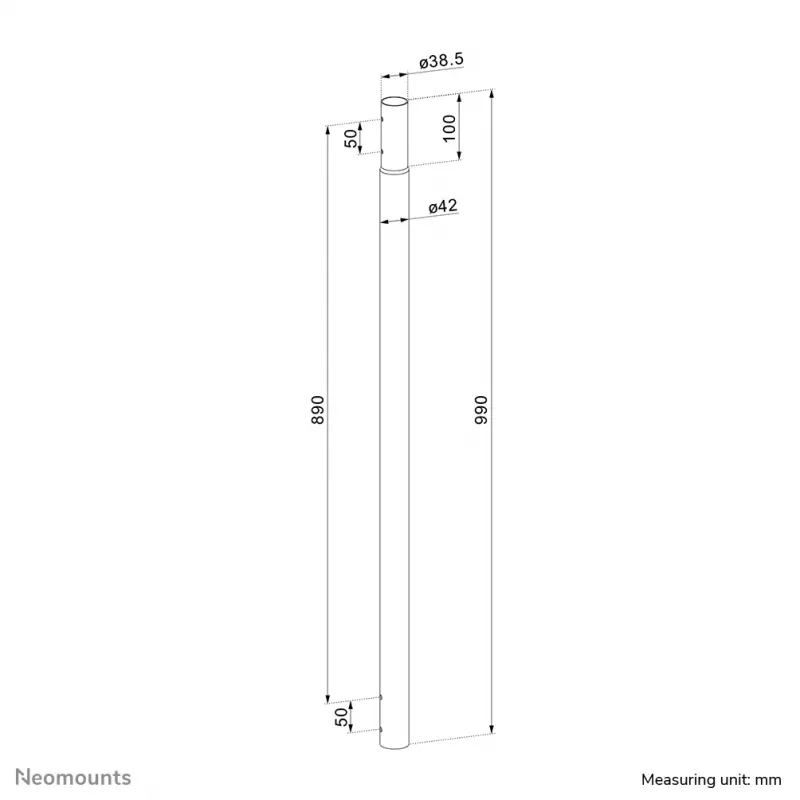 Neomounts ACL25-500BL Ράβδος επέκτασης βάσης οροφής για προβολέα - Ύψος 89 cm