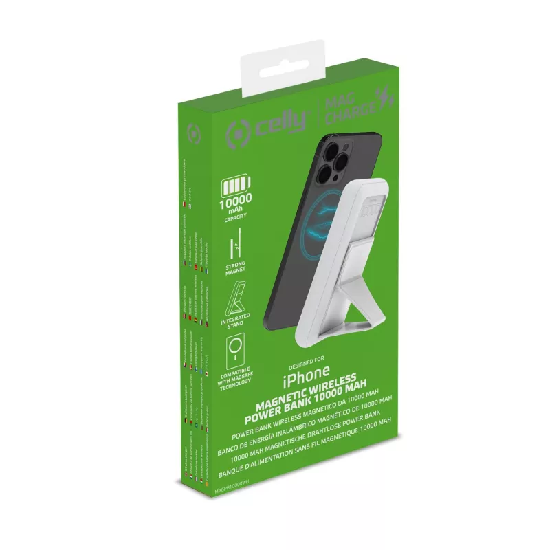 Celly MAGPB10000WH Powerbank 10000 mAh Ασύρματη φόρτιση Λευκό