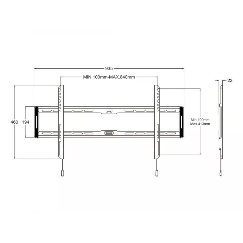 Multibrackets M Universal Wallmount Fixed μεγάλο μαύρο