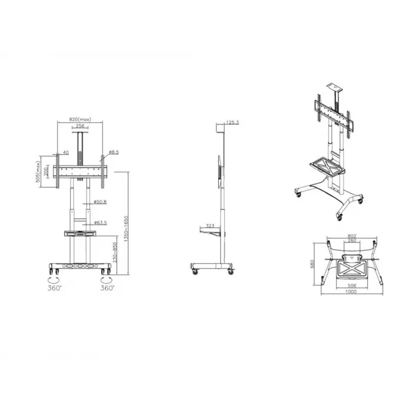 Multibrackets M Public Floorstand Basic 180 με ράφι & βάση κάμερας