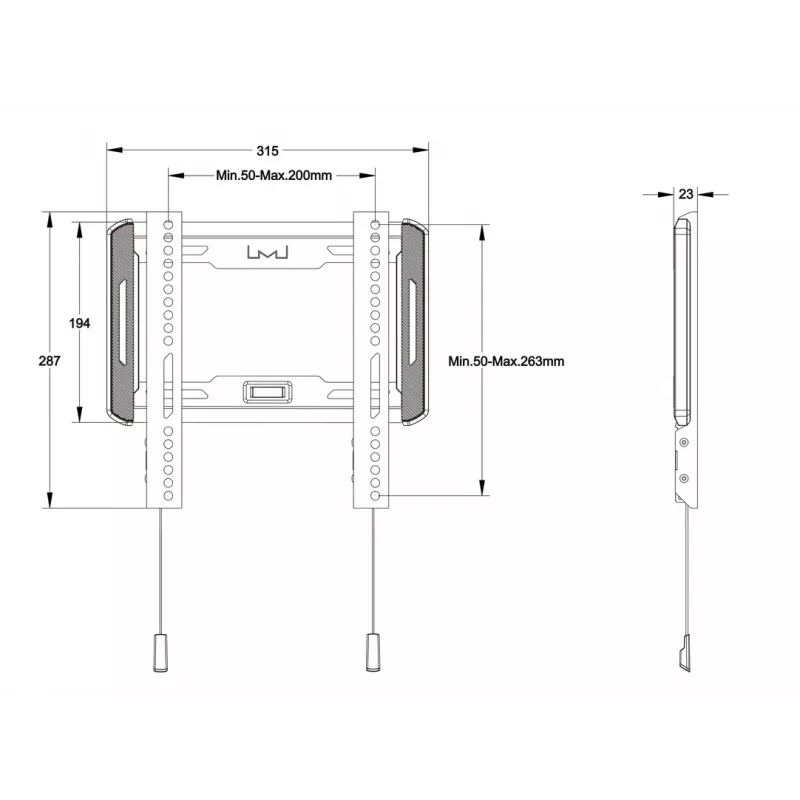 Multibrackets M Universal Wallmount Fixed μικρό μαύρο