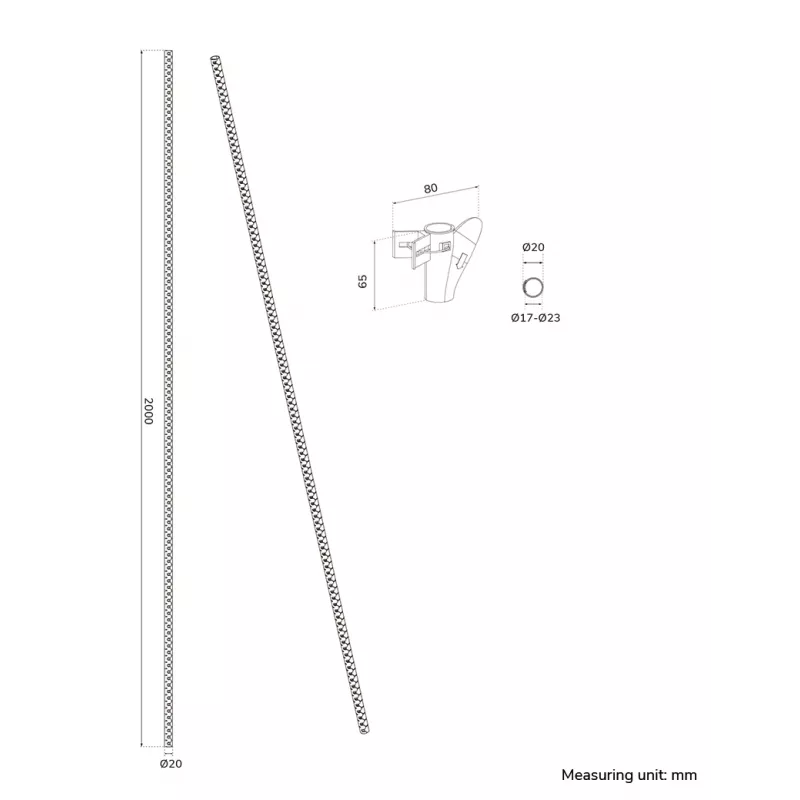 Περίβλημα καλωδίων Neomounts ADS06-141BL Ø20 mm μαύρο για διαχείριση καλωδίων