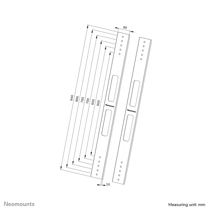 Κιτ επέκτασης Neomounts AWL-250BL18 VESA 400x600 800x800
