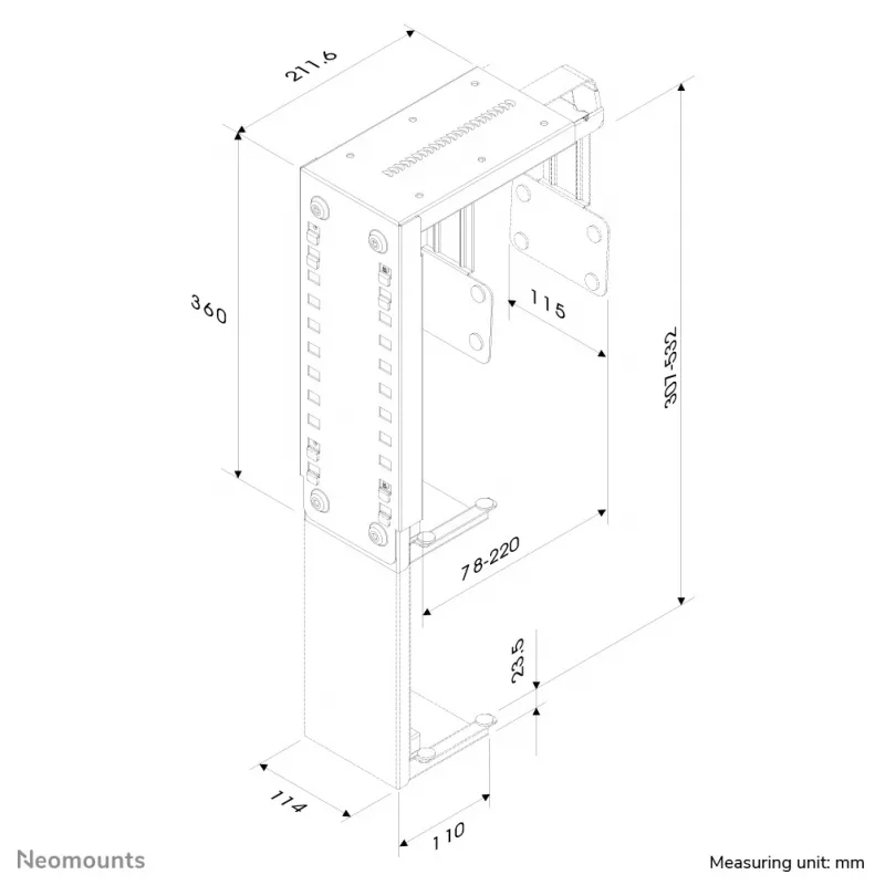 Neomounts CPU-D100SILVER βάση CPU - μέγ. 30 kg - καθολικό