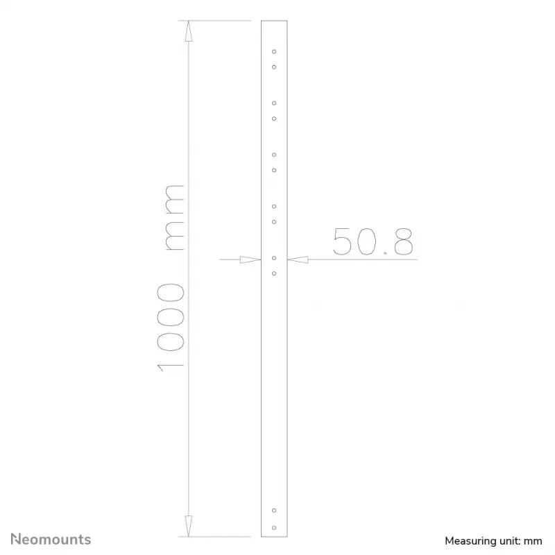 Neomounts FPMA-CP100μαύρο ράβδος επέκτασης βάσης οροφής TV - H 100 cm