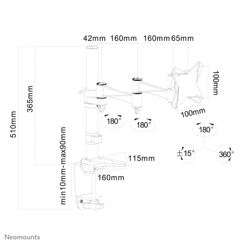 Neomounts FPMA-D1330SILVER βραχίονας οθόνης 10-30 ίντσες