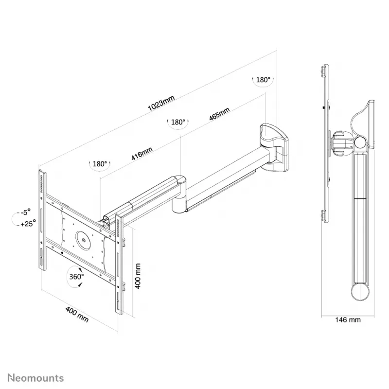 Επιτοίχια βάση Neomounts FPMA-HAW050 Medical λευκή