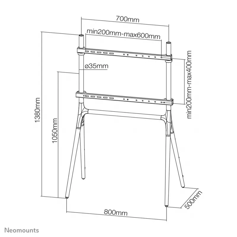 Βάση TV δαπέδου Neomounts NM-M1000WHITE 37-70 inch