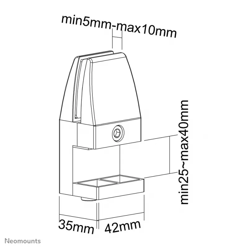 Σετ σφιγκτήρων γραφείου Neomounts NS-CLMP40 μαύρο (2 τεμ.) - max. 5 kg