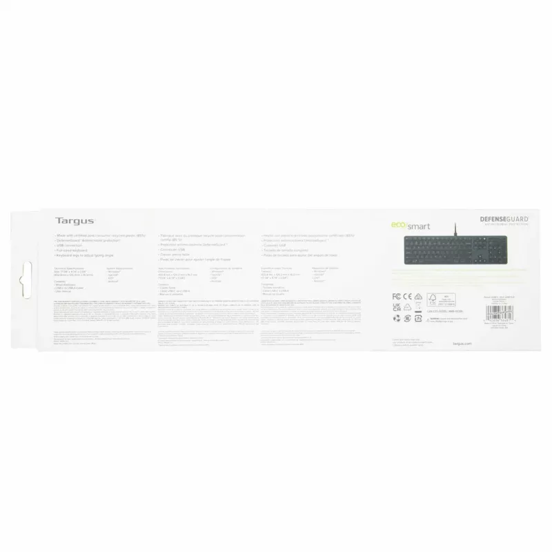 Targus EcoSmart AKB874NO ενσύρματο πληκτρολόγιο πλήρους μεγέθους, USB, QWERTY σκανδιναβικό, αντιμικροβιακό, μαύρο