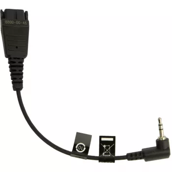 Jabra 8800-00-46 Αξεσουάρ headset καλώδιο, QD σε βύσμα 2,5 mm, γωνιακό, 15 cm, π.χ. για Panasonic GB500, PLX CA40