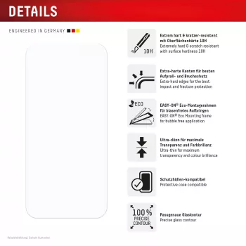 Displex μεμβράνη προστασίας οθόνης + θήκη για Apple iPhone 16, Eco πλαίσιο τοποθέτησης, ανθεκτική στις γρατσουνιές