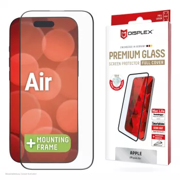 Displex Premium Μεμβράνη προστασίας (πλήρης κάλυψη, 10H) για Apple iPhone Air, Eco πλαίσιο τοποθέτησης, πλήρης κάλυψη
