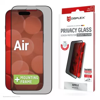 Displex Privacy Screen Protector (10H) για Apple iPhone Air, Eco πλαίσιο τοποθέτησης, φίλτρο προστασίας θέασης
