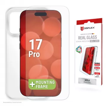 Displex Μεμβράνη προστασίας οθόνης + θήκη για Apple iPhone 17 Pro, Eco πλαίσιο τοποθέτησης, ανθεκτική στις γρατσουνιές