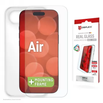 Displex Μεμβράνη προστασίας οθόνης + θήκη για Apple iPhone Air, Eco πλαίσιο τοποθέτησης, ανθεκτική στις γρατσουνιές