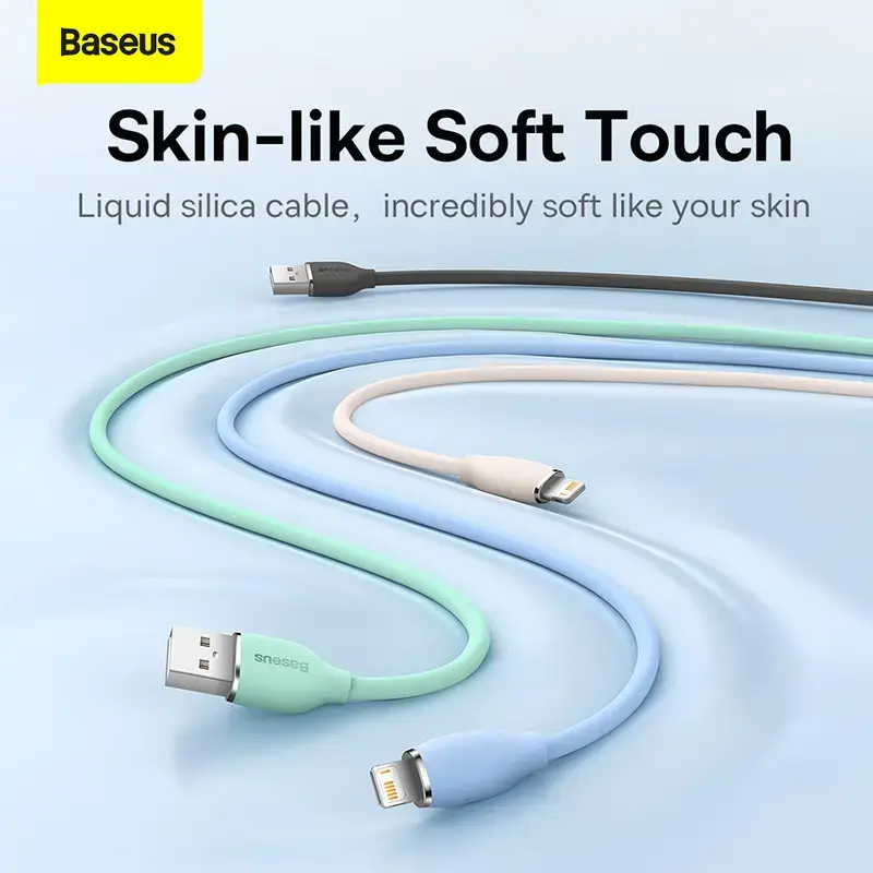 Καλώδιο δεδομένων USB 2.0 Baseus Jelly Lightning σε USB-A 1,2 m, μαύρο