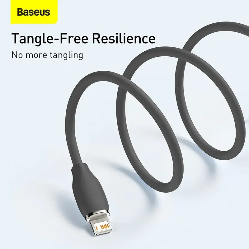 Καλώδιο δεδομένων USB 2.0 Baseus Jelly Lightning σε USB-A 1,2 m, μαύρο
