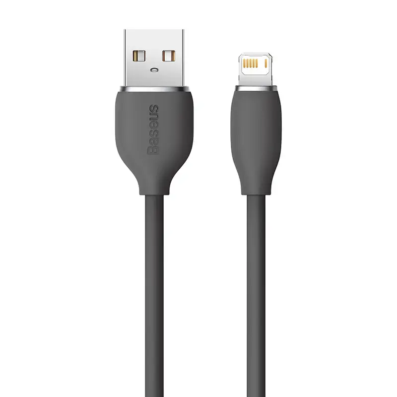 Καλώδιο δεδομένων USB 2.0 Baseus Jelly Lightning σε USB-A 1,2 m, μαύρο