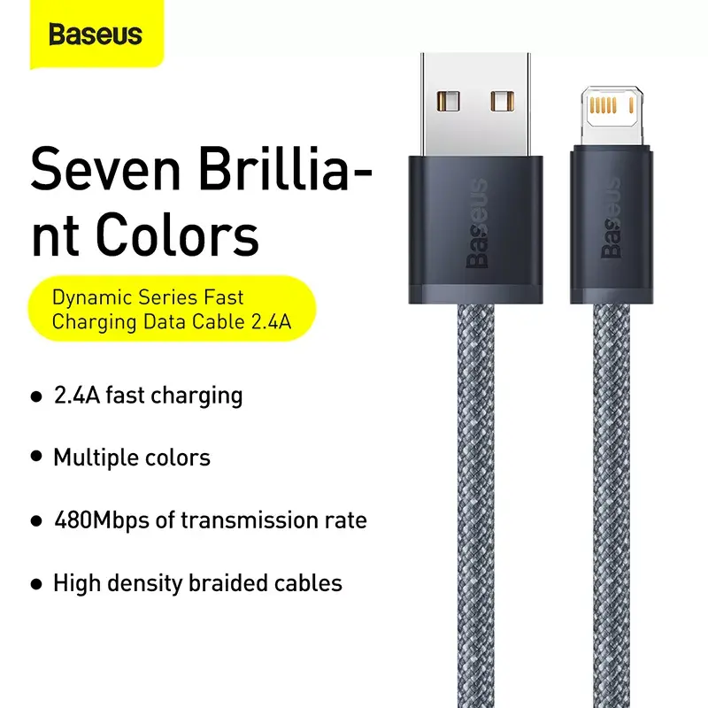 Καλώδιο Baseus Dynamic 2m γκρι Lightning σε USB-A