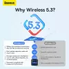 Baseus BA07 Mini Bluetooth adapter για PC, USB 5.3 ασύρματος δέκτης Bluetooth dongle - μαύρο