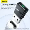 Baseus BA07 Mini Bluetooth adapter για PC, USB 5.3 ασύρματος δέκτης Bluetooth dongle - μαύρο