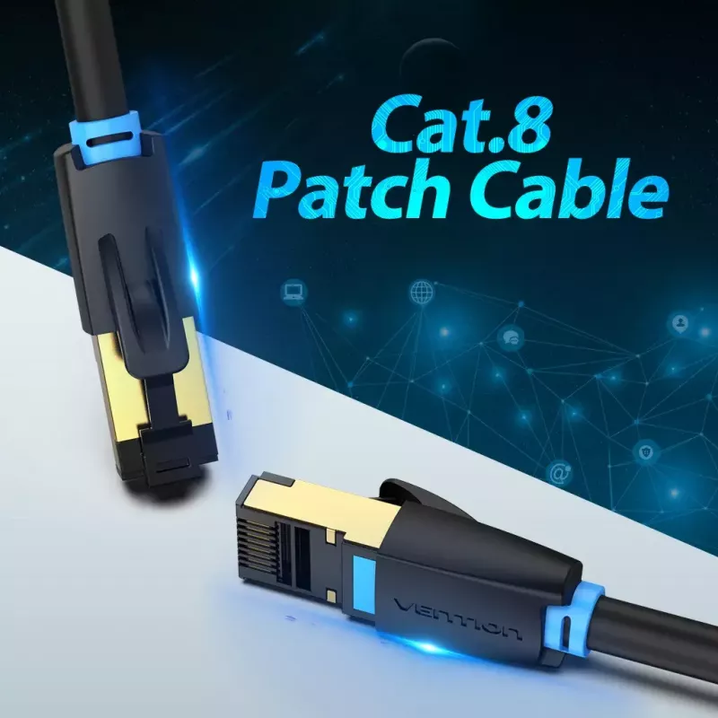 Καλώδιο δικτύου Vention Cat.8 SFTP Patch RJ-45 8m μαύρο