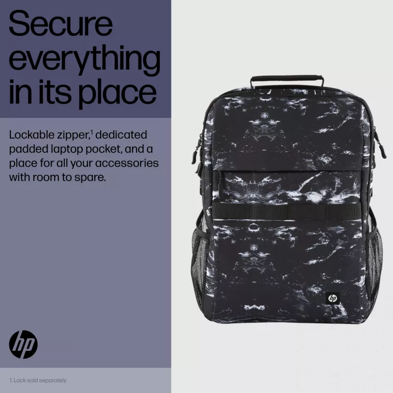 Σακίδιο ελεύθερου χρόνου HP Campus XL Marble Stone σακίδιο μαύρο γκρι
