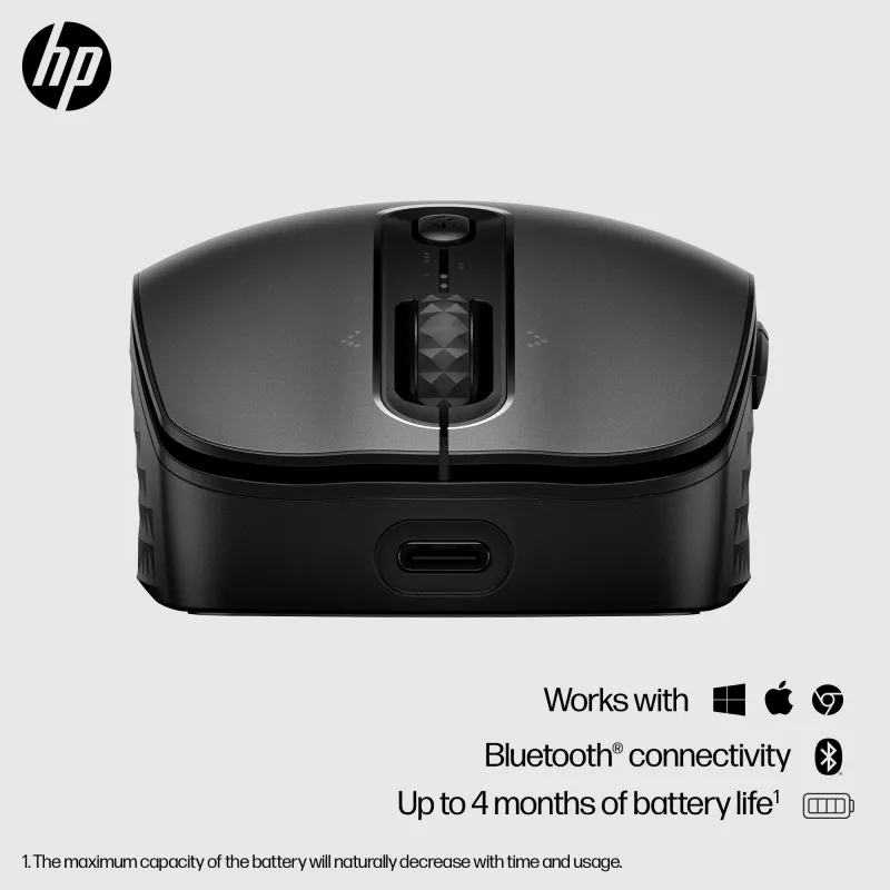 HP 695 επαναφορτιζόμενο ασύρματο ποντίκι, αμφίχειρο, Bluetooth, 4000 DPI, μαύρο