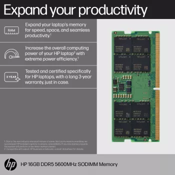 HP DDR5 - Μονάδα - 16 GB - SO DIMM 262-PIN - 5600 MHz / PC5-44800