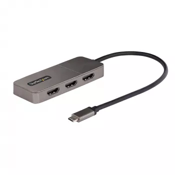 StarTech.com 3-Port USB-C MST Hub – Αντάπτορας USB Type-C σε 3x HDMI για πολλαπλές οθόνες laptop – Triple HDMI έως 4K 60Hz με DP 1.4 Alt Mode & DSC – HDR – καλώδιο 30 cm – μόνο Windows