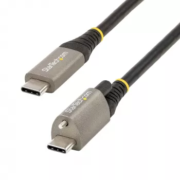 StarTech.com Καλώδιο USB-C με βιδωτή ασφάλιση 1 m 10 Gbit/s – Καλώδιο USB 3.1/3.2 Gen 2 Type-C – Φόρτιση Power-Delivery 100 W (5 A), Λειτουργία DP-Alt – Ατομική βιδωτή ασφάλιση, Καλώδιο USB-C για φόρτιση/συγχρονισμό