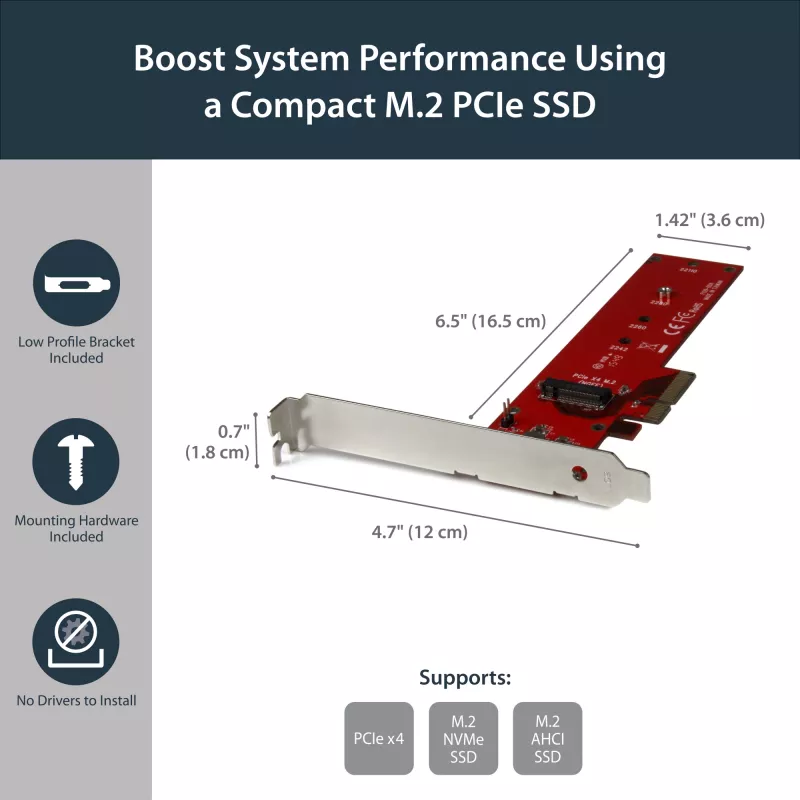 StarTech.com Αντάπτορας x4 PCI Express 3.0 σε M.2 PCIe NVMe SSD