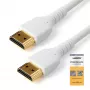 StarTech.com Καλώδιο HDMI 2.0 λεπτό 3ft (1m), Εύκαμπτο Premium πιστοποιημένο καλώδιο HDMI με Ethernet, UHD 4K 60Hz HDR10, Ανθεκτικός σχεδιασμός με ύφασμα Aramid και περίβλημα TPE, λευκό