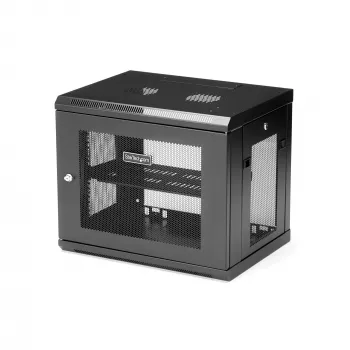 StarTech.com Ερμάριο δικτύου τοίχου 2 στύλων 9U με ράφι 1U, rack server τοίχου 19 ιντσών για εξοπλισμό δεδομένων/δικτύου/AV/ηλεκτρονικών/υπολογιστών, μικρό αεριζόμενο κουτί rack