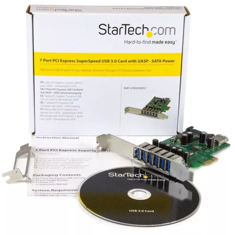 StarTech.com Κάρτα PCI Express USB 3.0 7 θυρών – Σχεδιασμός Standard και Low-Profile