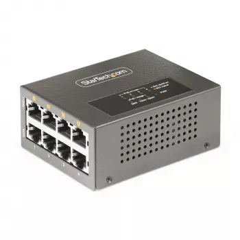 StarTech.com Injector PoE++ Multi-Gigabit 4 θυρών, 5/2.5/1G Ethernet (NBASE-T), PoE/PoE+/PoE++ (802.3af/802.3at/802.3bt), προϋπολογισμός ισχύος 160 Watt, τοποθέτηση σε τοίχο/ράγα DIN, Unmanaged
