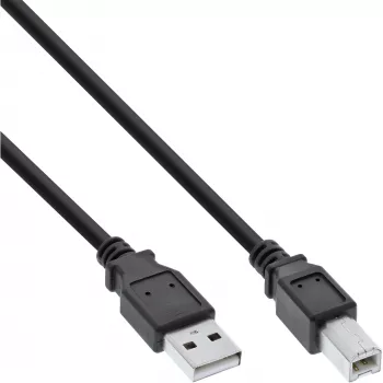 Καλώδιο USB 2.0 Type A αρσενικό / B αρσενικό μαύρο 0,3m InLine 34503X