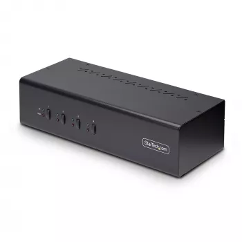 StarTech.com KVM Switch DisplayPort 4 θυρών Dual-Monitor, 4K 60Hz, 2x θύρες USB 5Gbps Hub, 2x θύρες USB 2.0 HID, εναλλαγή με hotkey και κουμπιά, συμμόρφωση TAA – 3,5 mm Ήχος, HDCP