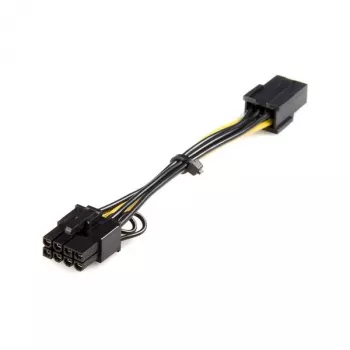 StarTech.com PCIEX68ADAP καλώδιο προσαρμογέα τροφοδοσίας PCI Express 6 pin σε 8 pin, 6 pin (θηλυκό) σε 8 pin (αρσενικό), 15,5 cm, μαύρο