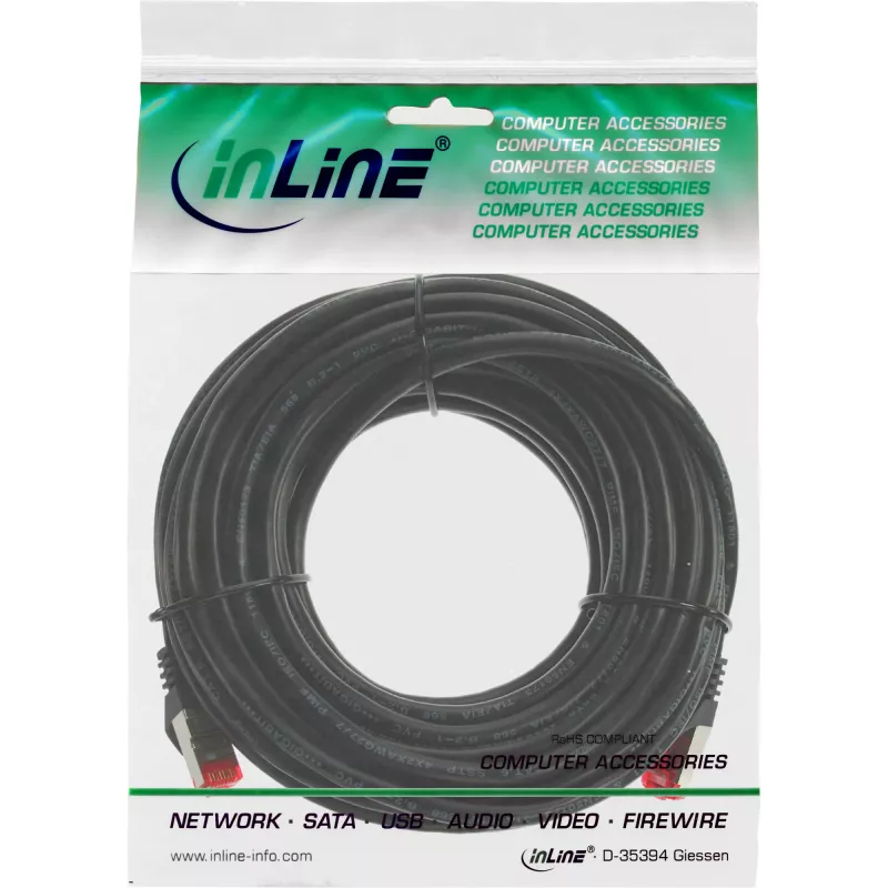 Καλώδιο patch InLine S/FTP PiMF Cat.6 250MHz PVC Χαλκός μαύρο 5m